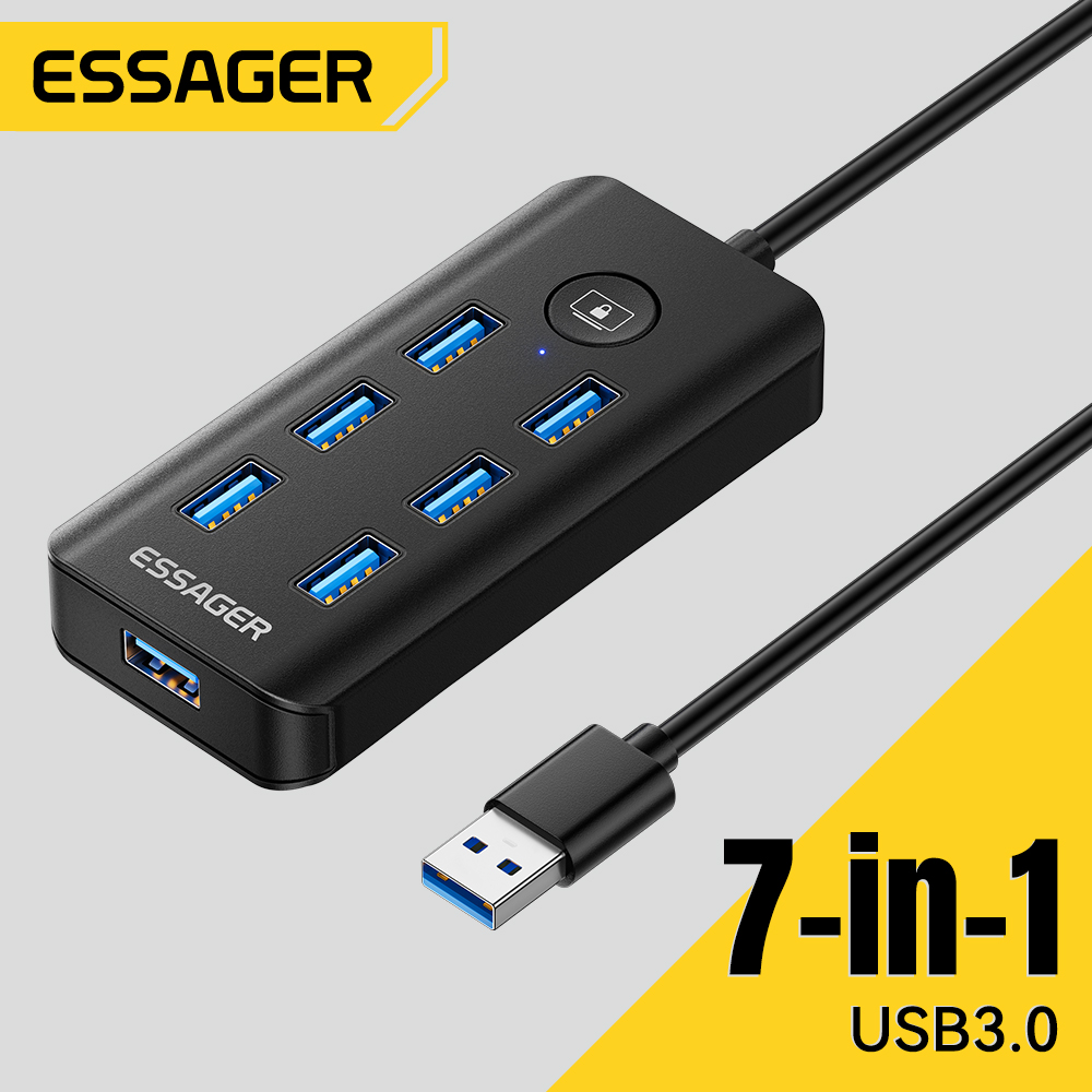 Usb Hub 7 Port - Essager 7-em-1 usb 3.0 hub multi