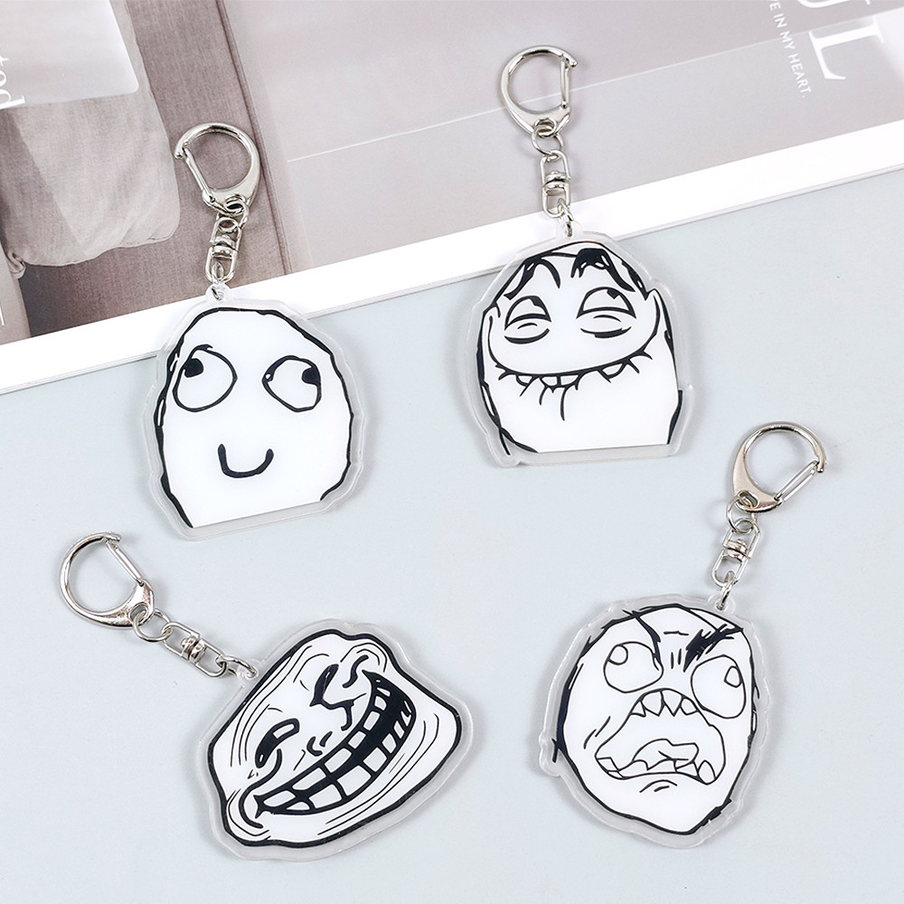 Tech Girl Accessories - Criativo troll rosto chaveiros não me