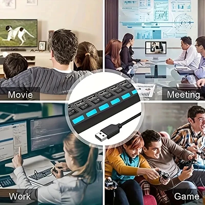 Alta velocidade 4/7 portas usb - Usb Hub 7 Port avaliação e preço
