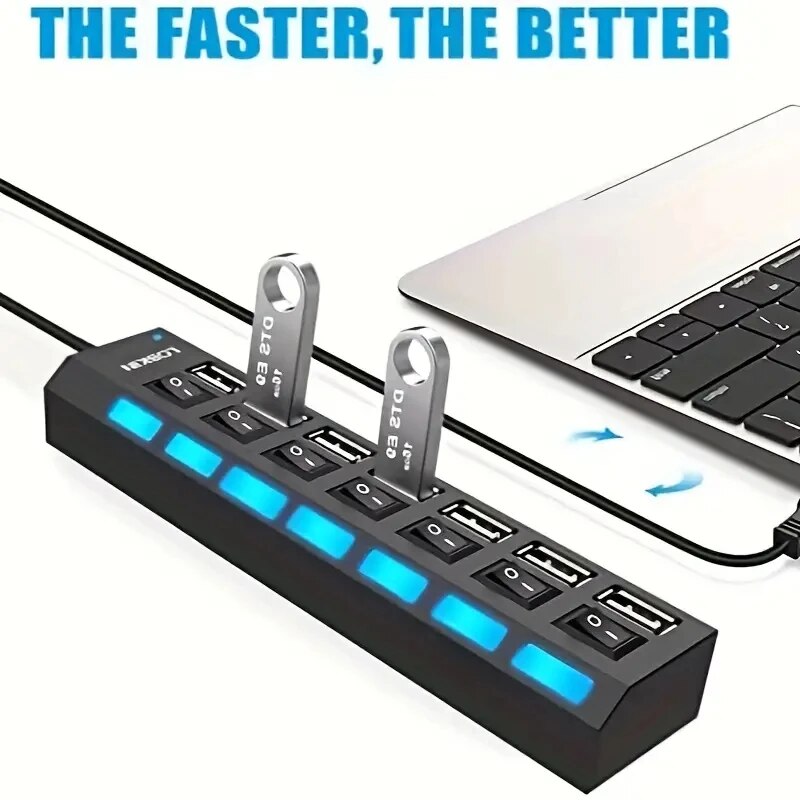 Alta velocidade 4/7 portas usb - Usb Hub 7 Port avaliação e preço