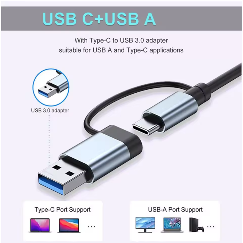 Hub USB A/C de 5/7/8 Portas, C - Usb Hub 7 Port avaliação e preço