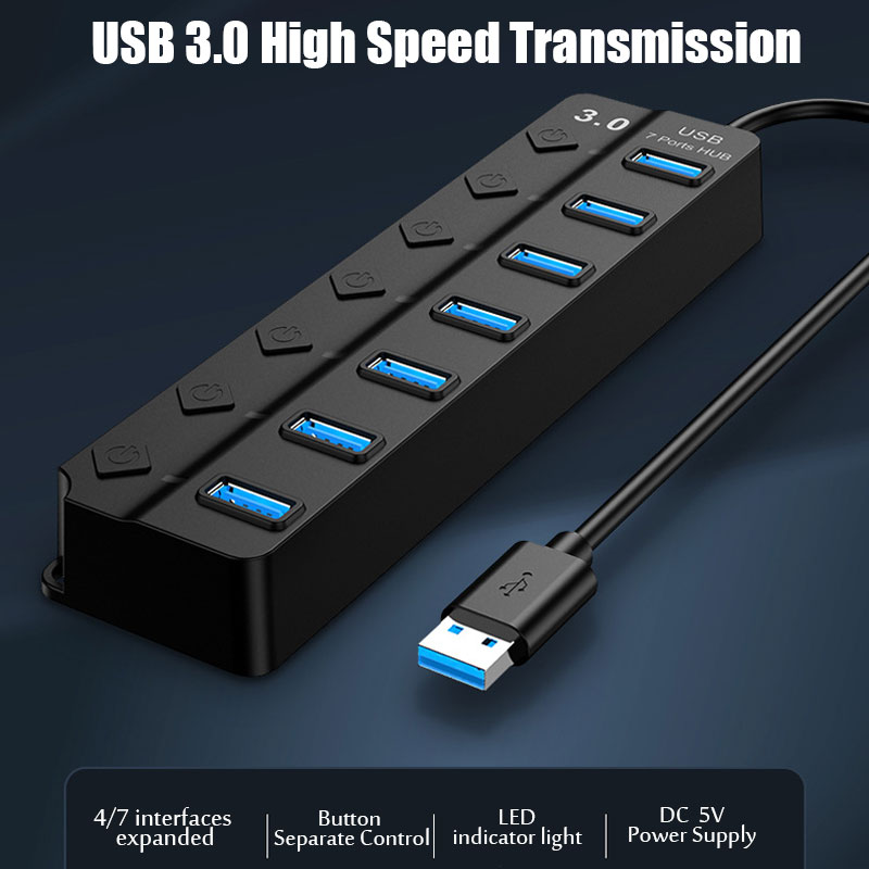 Hub USB 3.0 7 em 1, divisor US - Usb Hub 7 Port avaliação e preço