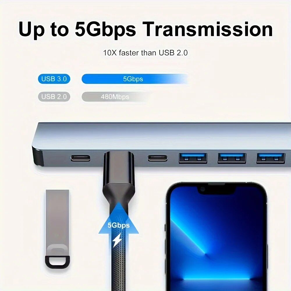 7 em 1 usb c extensor adaptado - Usb Hub 7 Port avaliação e preço