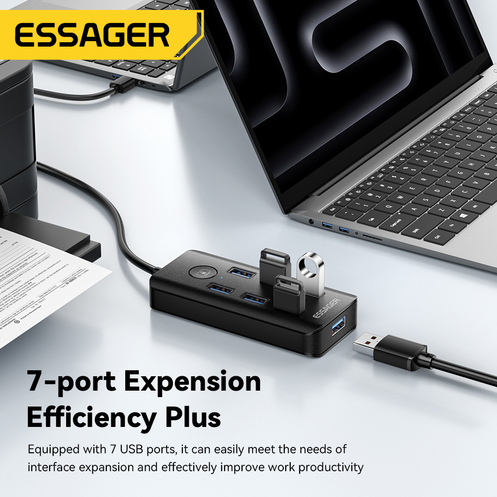 Essager 7-em-1 usb 3.0 hub mul - Usb Hub 7 Port avaliação e preço