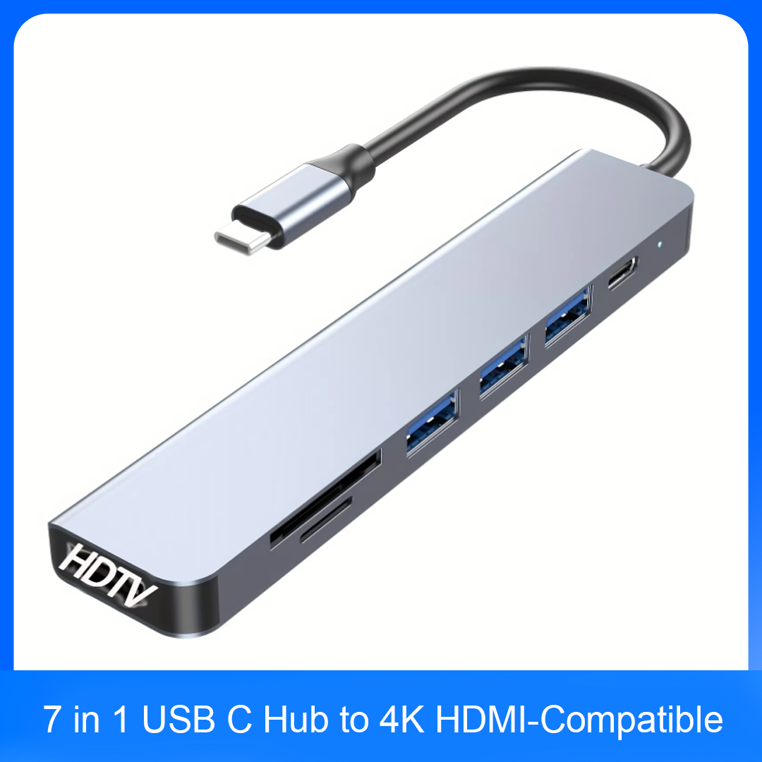 Hub USB C 7 em 1 com HDMI 4K,  - Usb Hub 7 Port avaliação e preço
