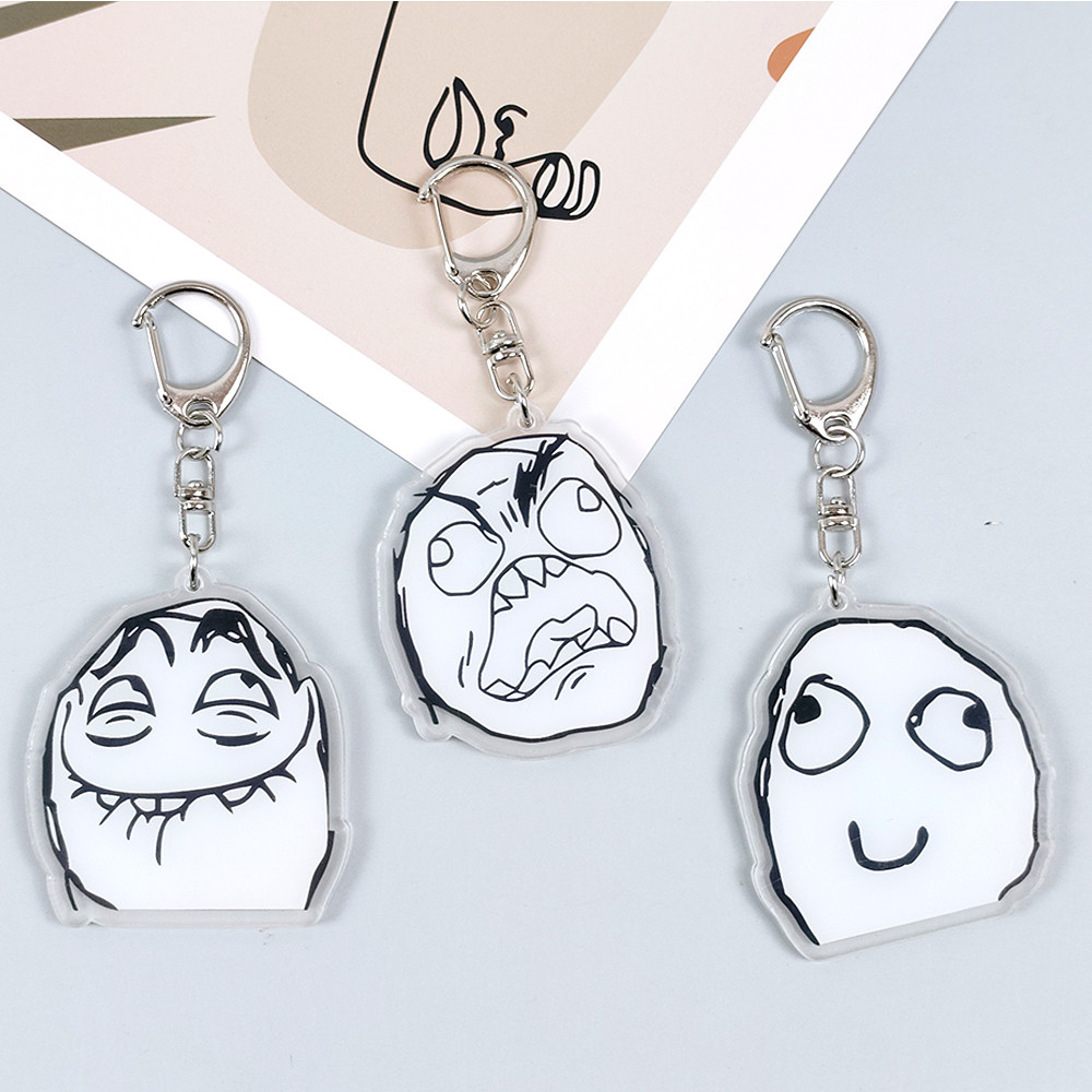 Criativo troll rosto chaveiros - Tech Girl Accessories avaliação e preço