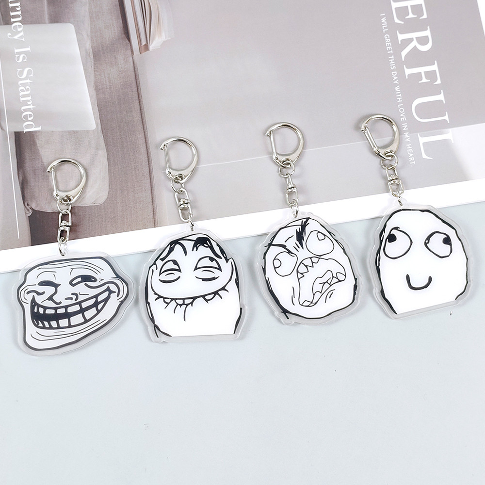 Criativo troll rosto chaveiros - Tech Girl Accessories avaliação e preço