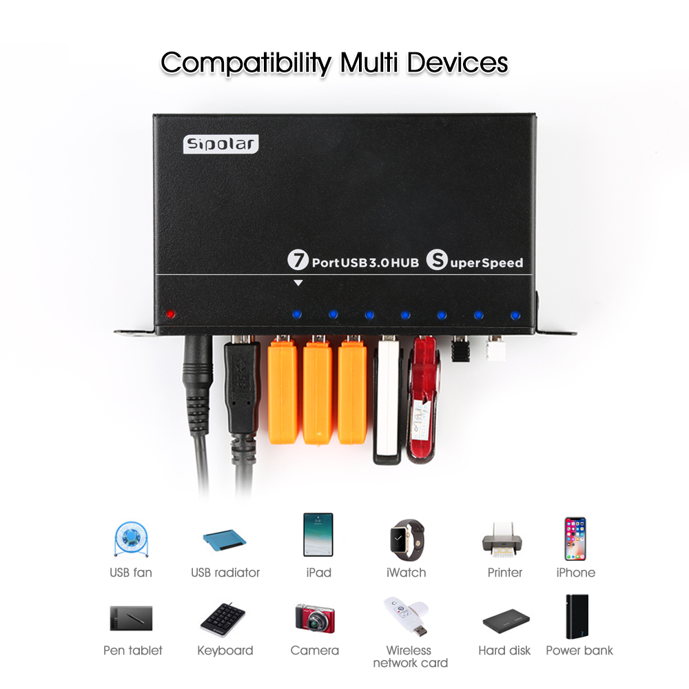 Hub USB 3.0 Industrial A-173 d - Usb Hub 7 Port avaliação e preço