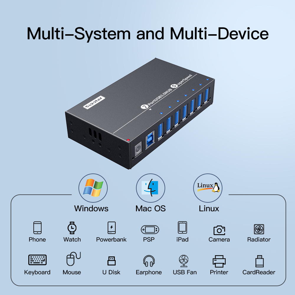 Hub USB 3.0 Industrial A-173 d - Usb Hub 7 Port avaliação e preço