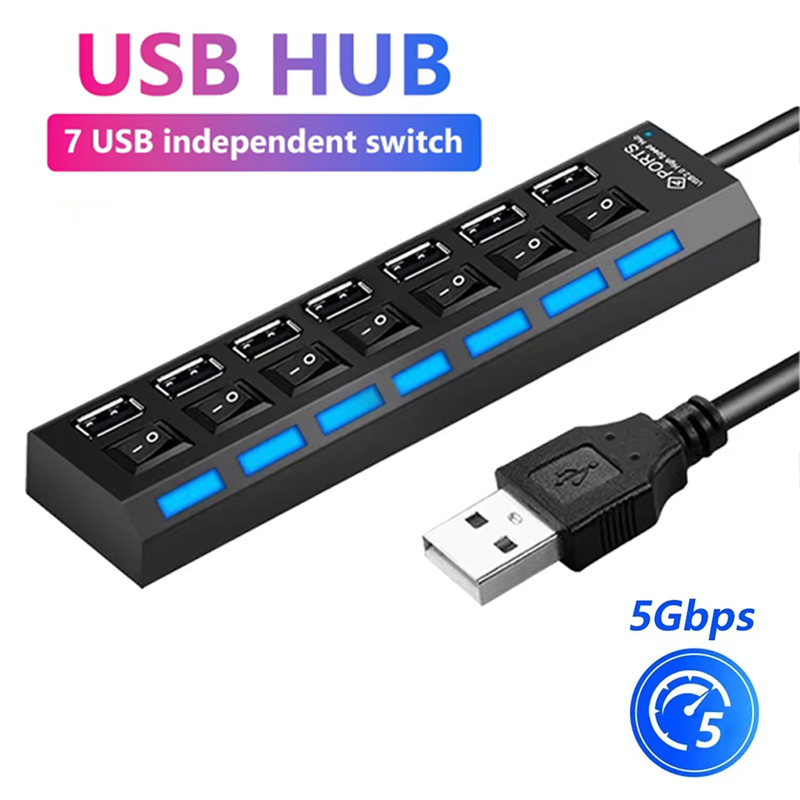 Hub USB 2.0 de 7 portas para l - Usb Hub 7 Port avaliação e preço